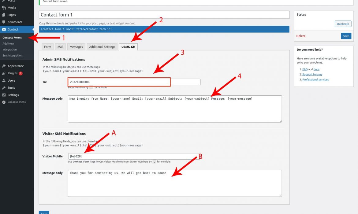Contact Form 7 SMS Notification || USMS-GH